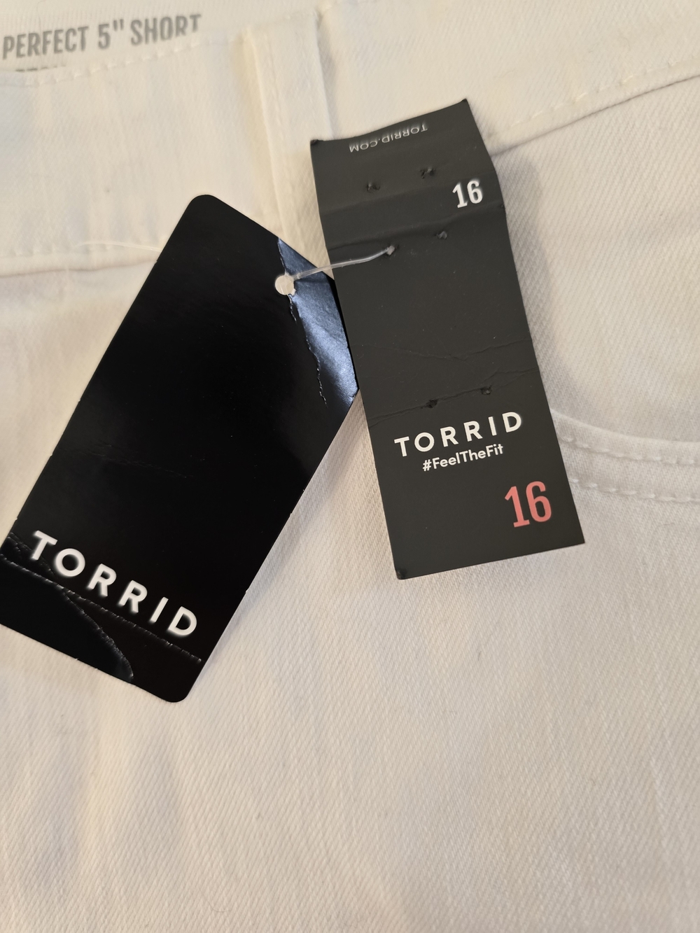 TORRID White Denim Cutoff Shorts High Rise Frayed Hem NWT Plus Size 16 - Picture 11 of 16